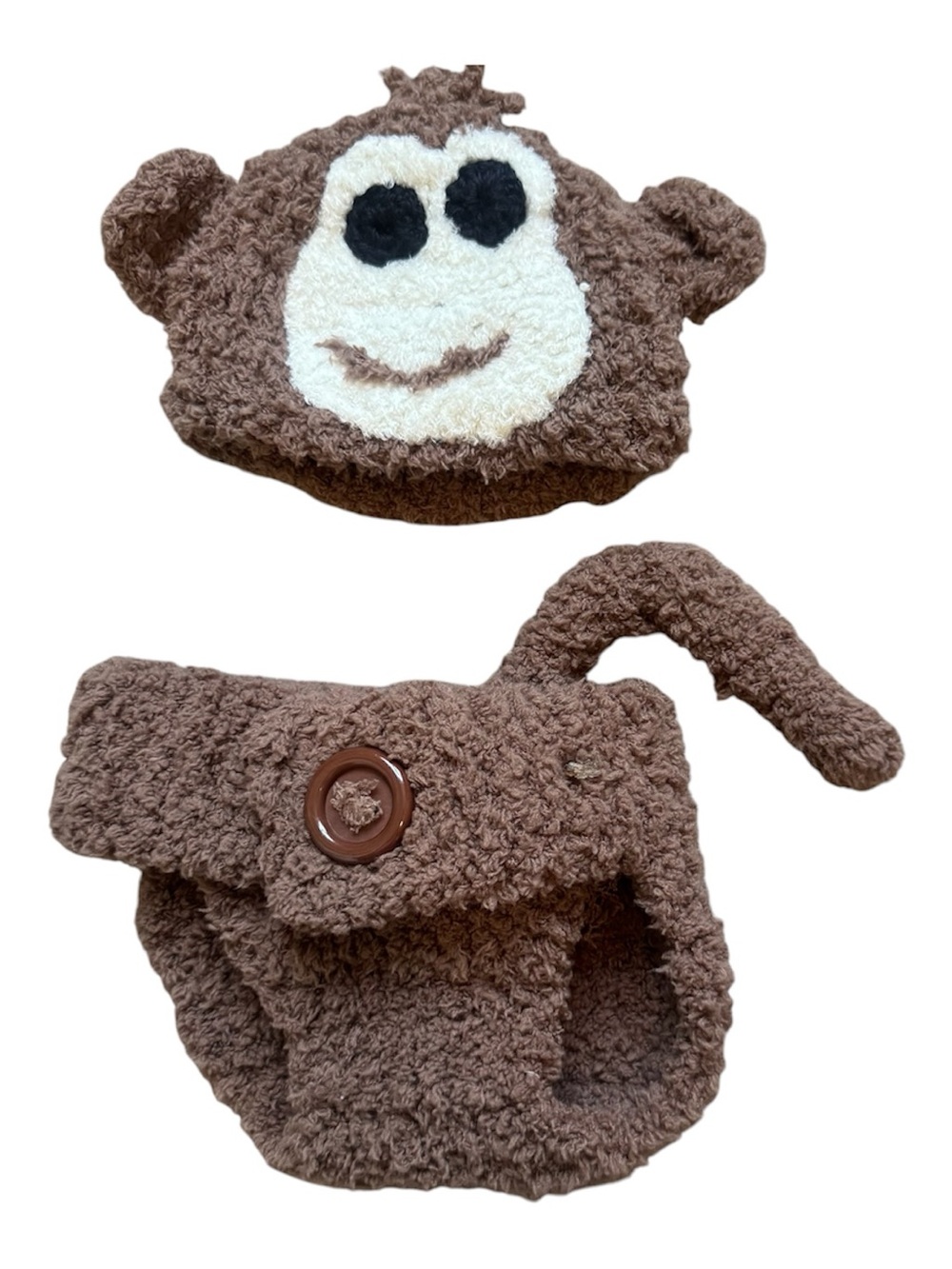 Baby Monkey Costume Set – Plush Hat & Diaper Cover – Great for Halloween, Photo - Picture 2 of 4